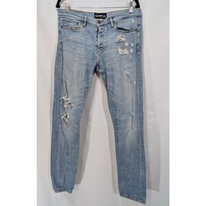 The Kooples Jeans Men’s Fitted Distressed Light Wash Denim Size 30